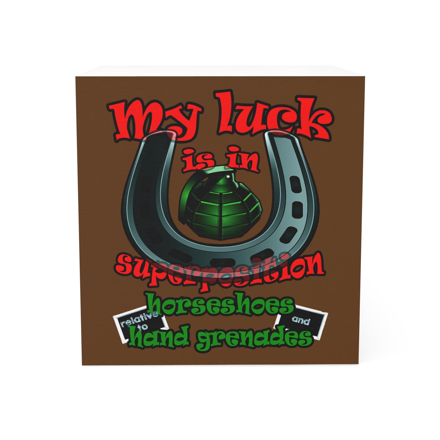 my luck - note cube (brown)