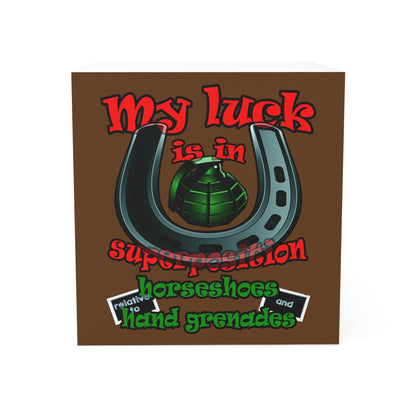 my luck - note cube (brown)