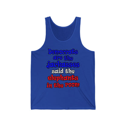 donkeys and elephants - Unisex Jersey Tank