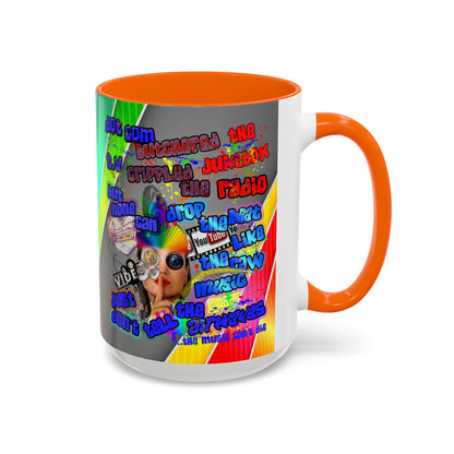 drop the beat - Accent Mug (rainbow split)