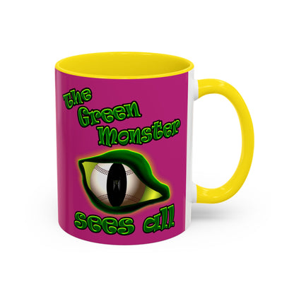 green monster - Accent Mug (pink)