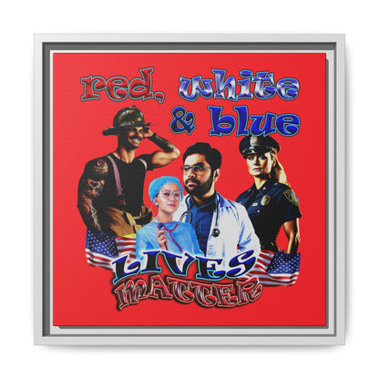 rw&b lives matter - framed canvas art (red)