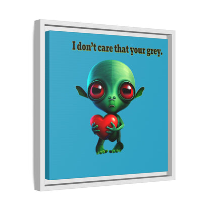 I don't care that your grey - framed canvas art (turquoise)