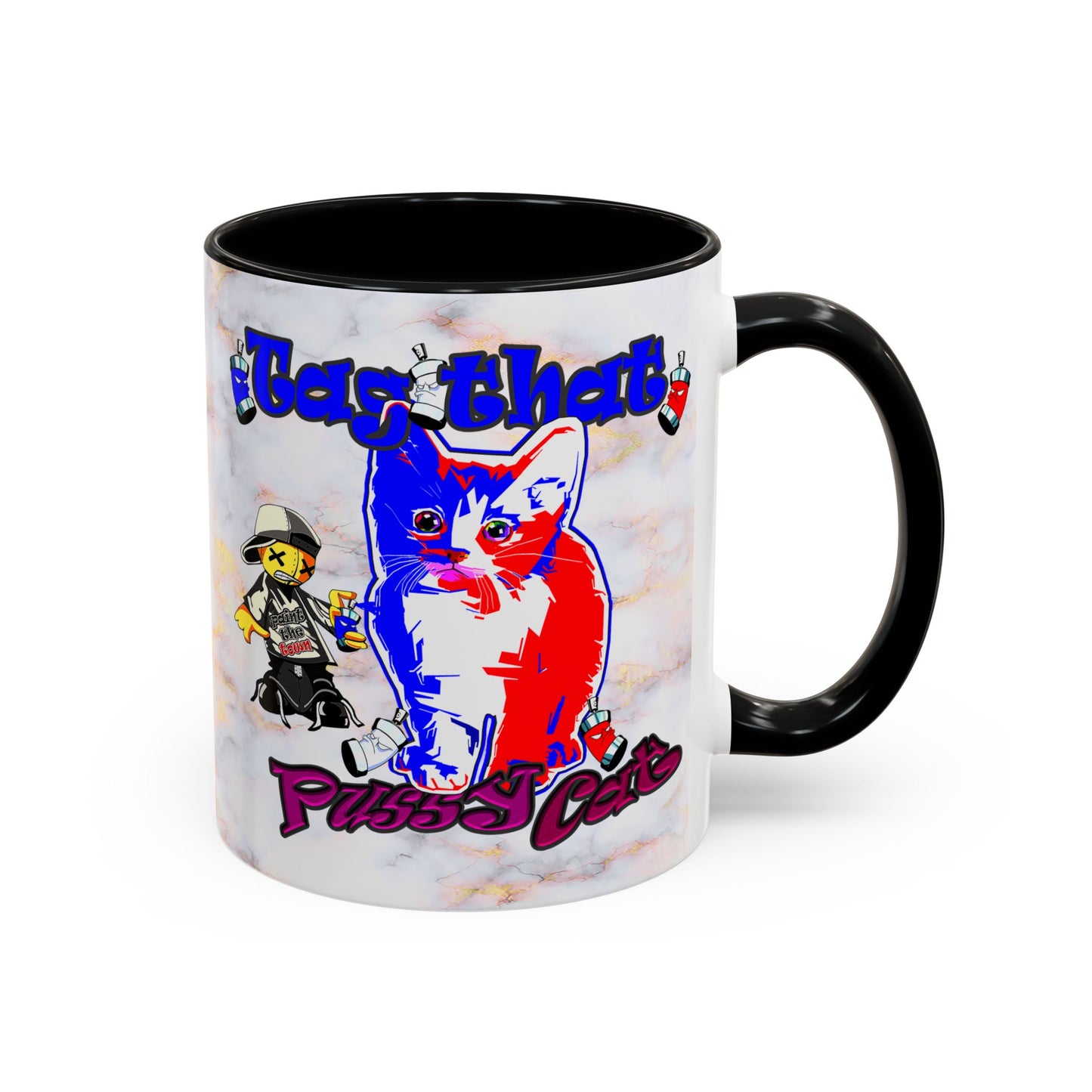 tag that - Accent Mug (white marble)
