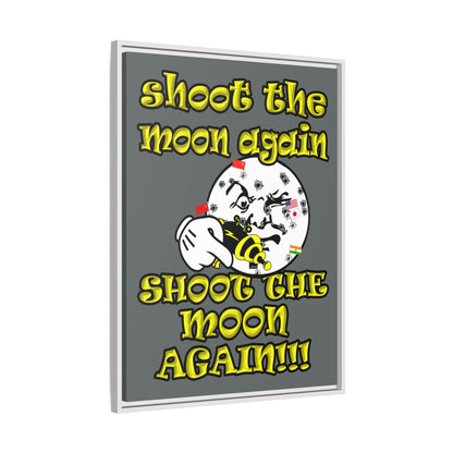 shoot the moon again - framed canvas art (dark grey)