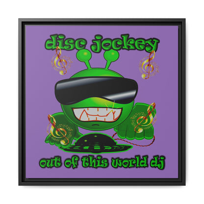 disc jockey - framed canvas art (light purple)