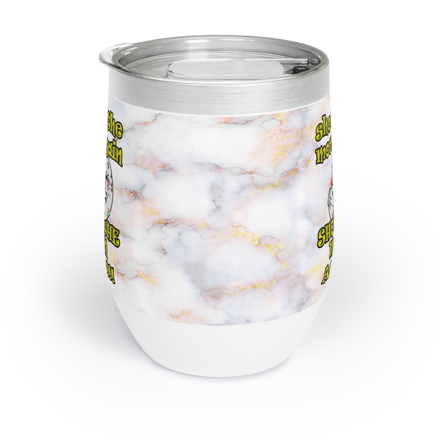shoot the moon again - Chill Wine Tumbler (white marble)