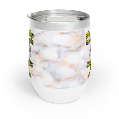 shoot the moon again - Chill Wine Tumbler (white marble)