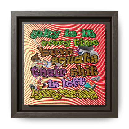 the bum's shit - framed canvas art (yellow-orange wave)
