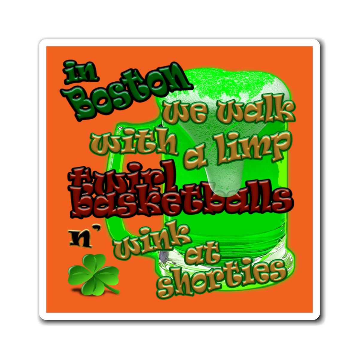 celtics logo - Magnets - (orange)