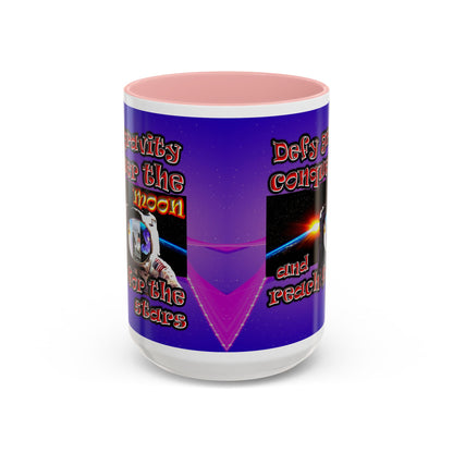 defy conquer reach - Accent Mug (purple-pink wave)