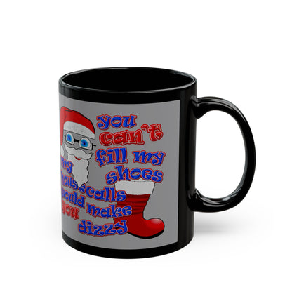 santa's shoes - Black Mug (grey)