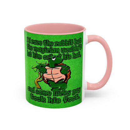 turtle race - Accent Mug (green turf)