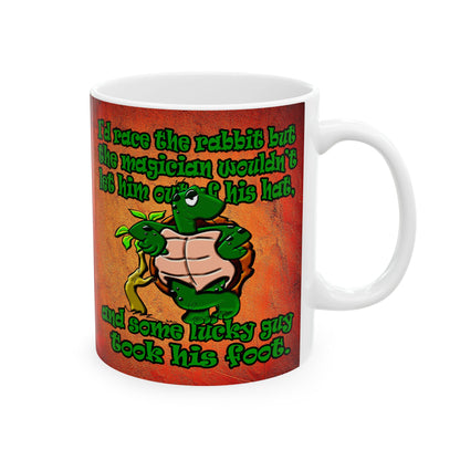 turtle race - White Mug (burnt orange)