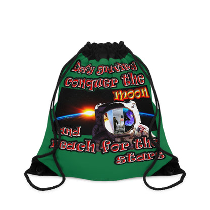 defy conquer reach - Drawstring Bag (dark green)