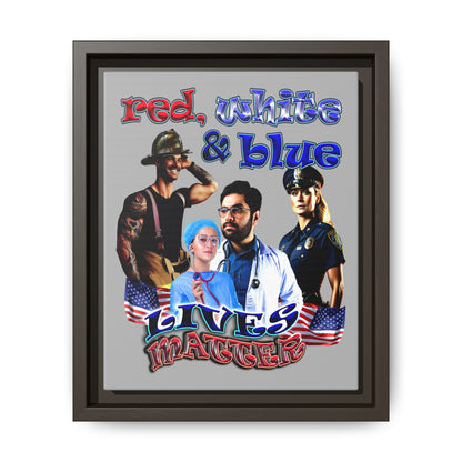 rw&b lives matter - framed canvas art (light grey)