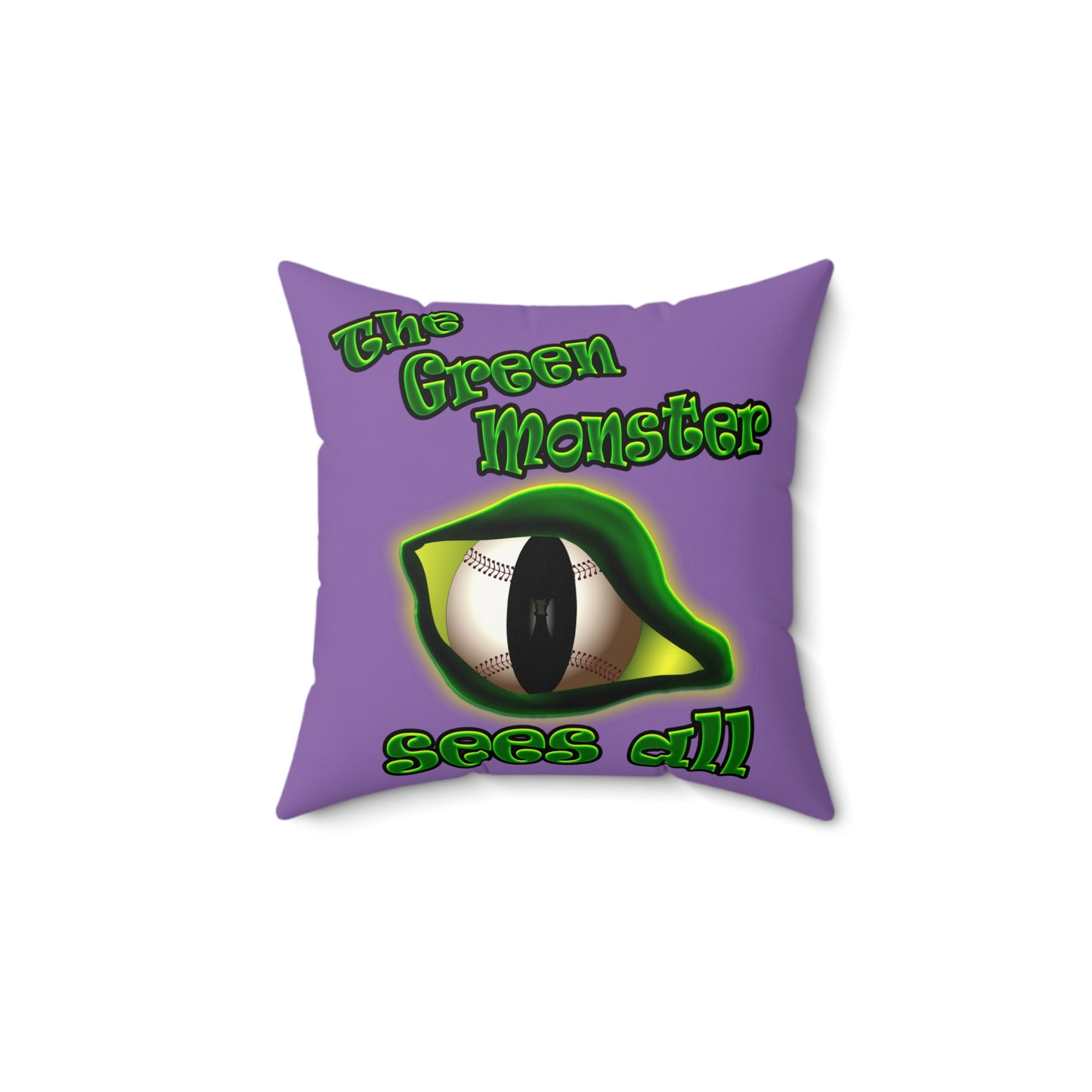 green monster - Faux Suede Square Pillow - (light purple)