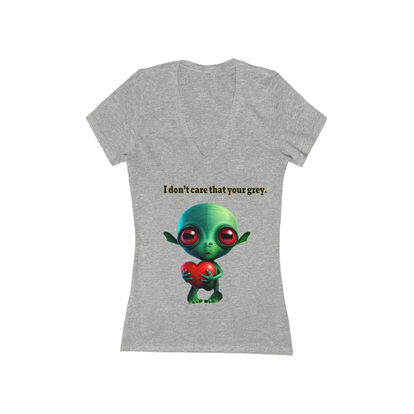 I don't care that your grey - Women's Jersey Short Sleeve Deep V-Neck Tee