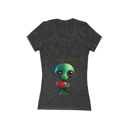 I don't care that your grey - Women's Jersey Short Sleeve Deep V-Neck Tee