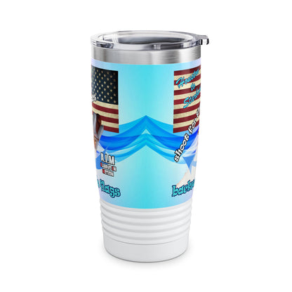 shoot for the stars - Ringneck Tumbler, 20oz (light blue-pink wave)