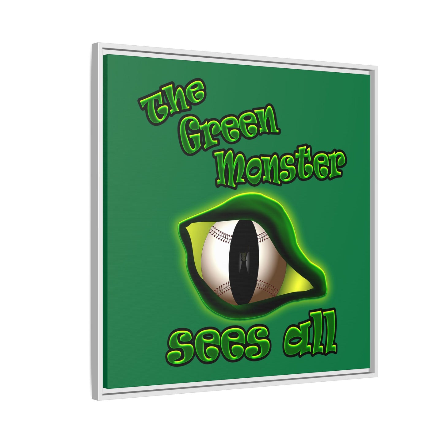 green monster - framed canvas art (dark green)
