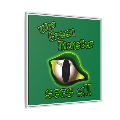 green monster - framed canvas art (dark green)
