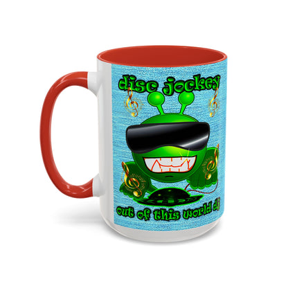 disc jockey - Accent Mug (faded dark blue)
