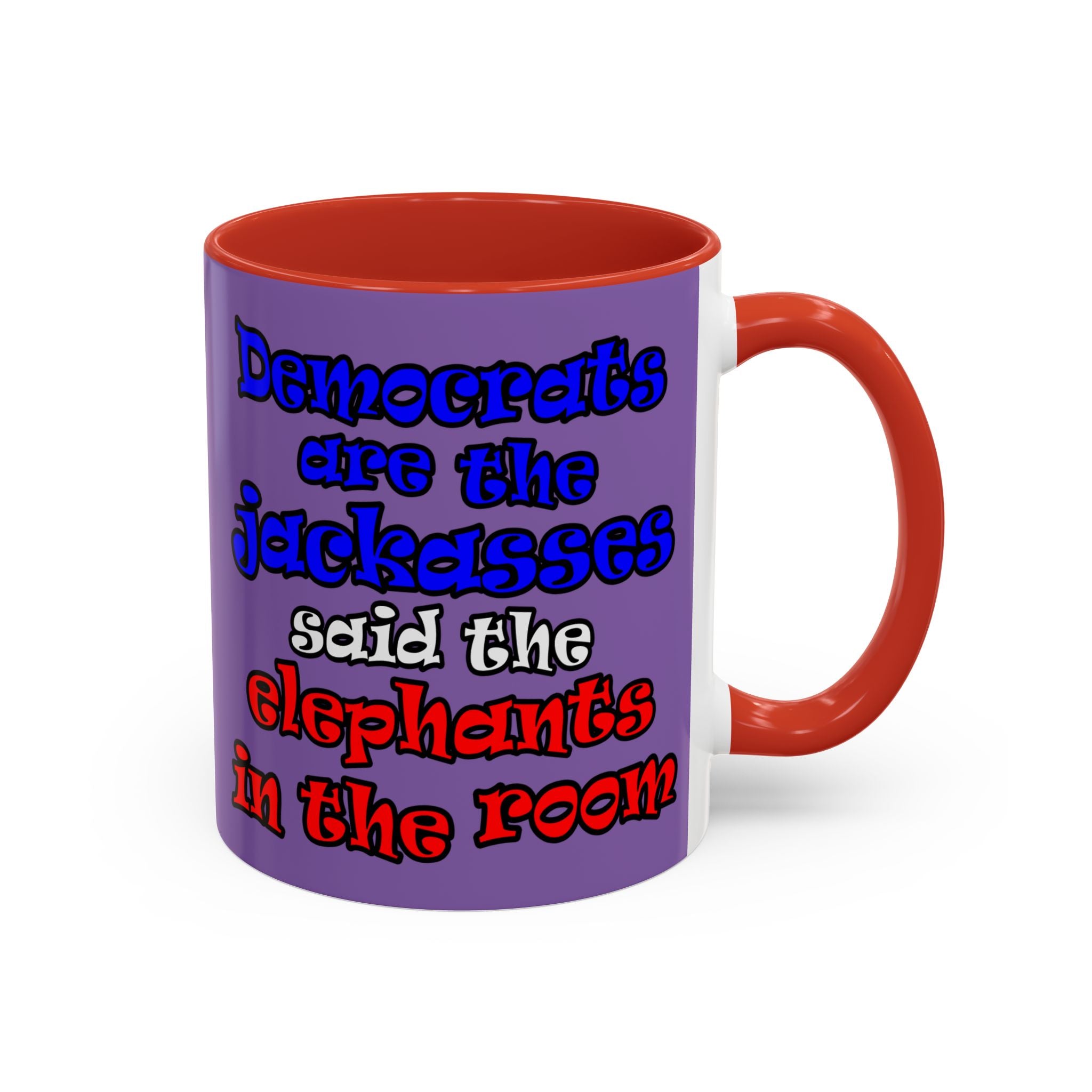 donkeys and elephants - Accent Mug (light purple)