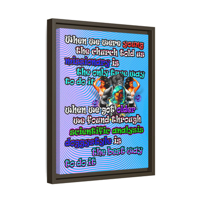 doggystyle - framed canvas art (light blue-purple wave)