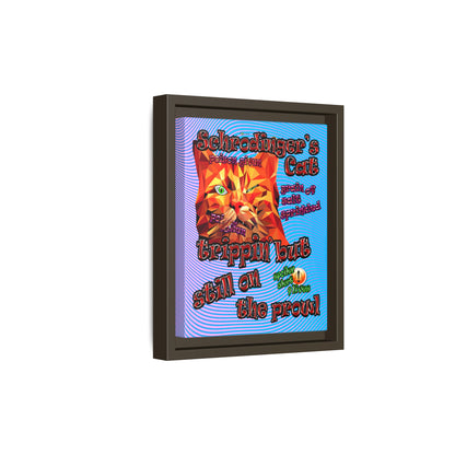 schrodinger's cat - framed canvas art (light blue-purple wave)