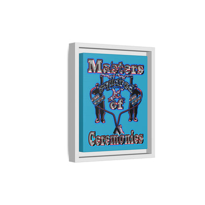 em cee squared - framed canvas art (turquoise)