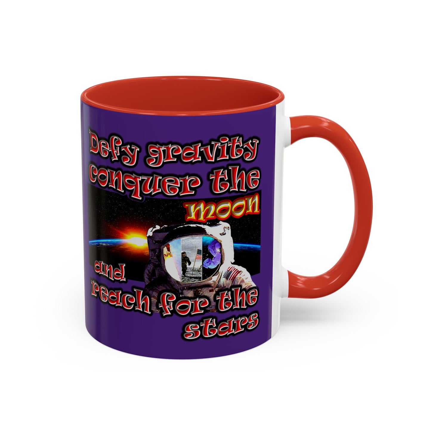 defy conquer reach - Accent Mug (purple)