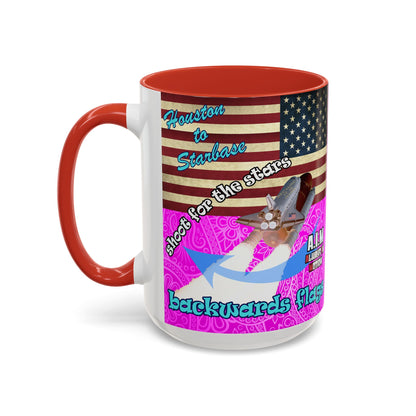 shoot for the stars - Accent Mug (pink swirl)