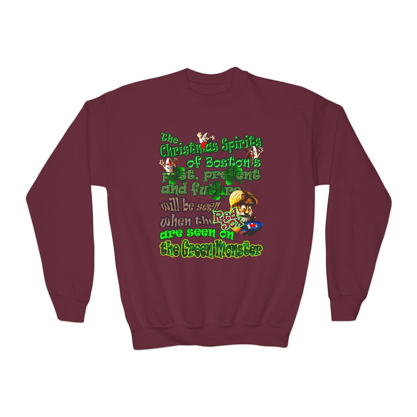 christmas spirits of boston - Youth Crewneck Sweatshirt