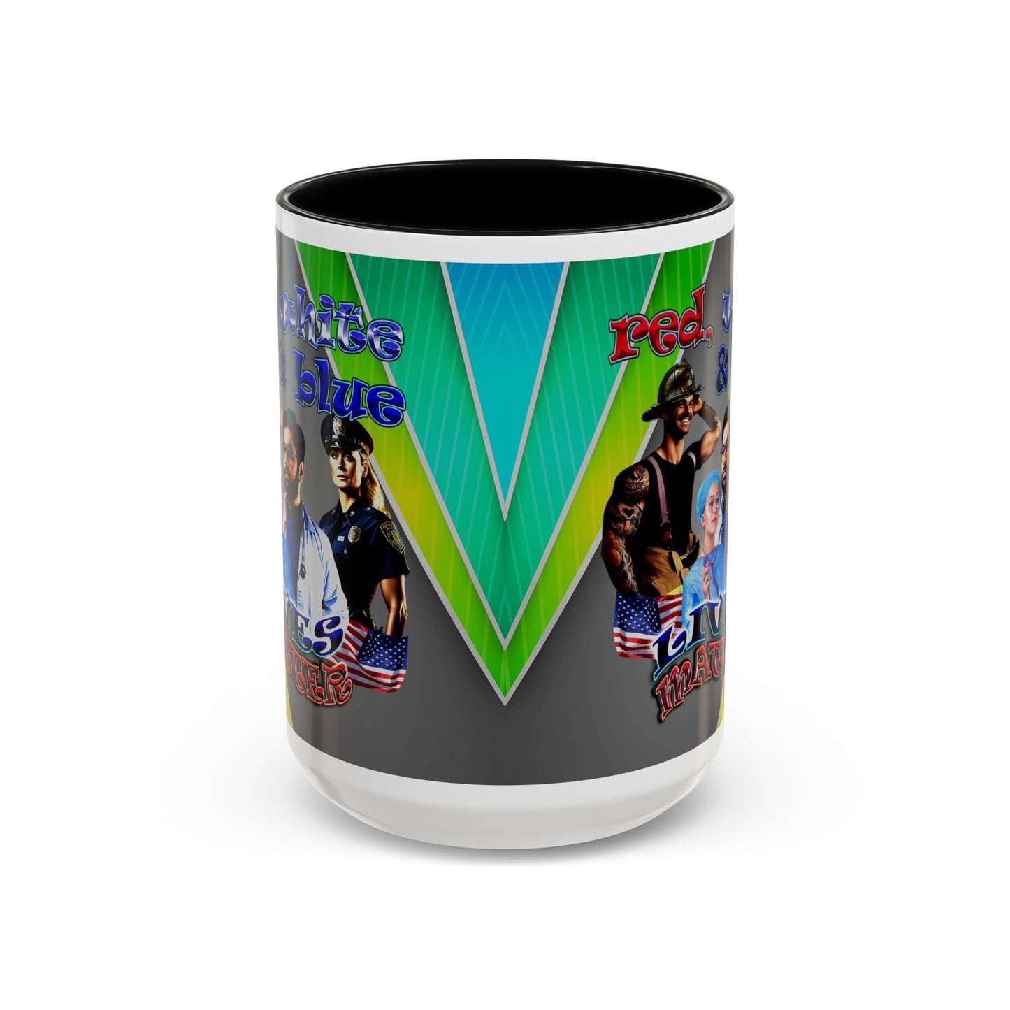 rw&b lives matter - Accent Mug (rainbow split)