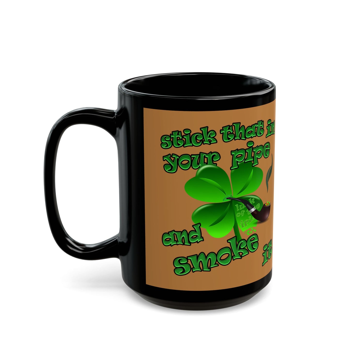 celtics logo - Black Mug (light brown)