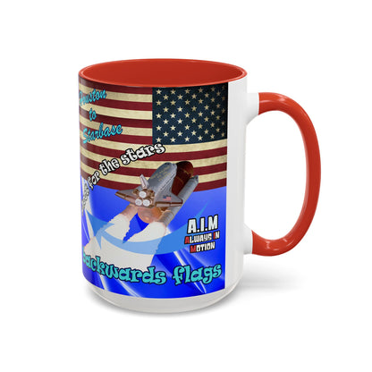 shoot for the stars - Accent Mug (blue-white wave)