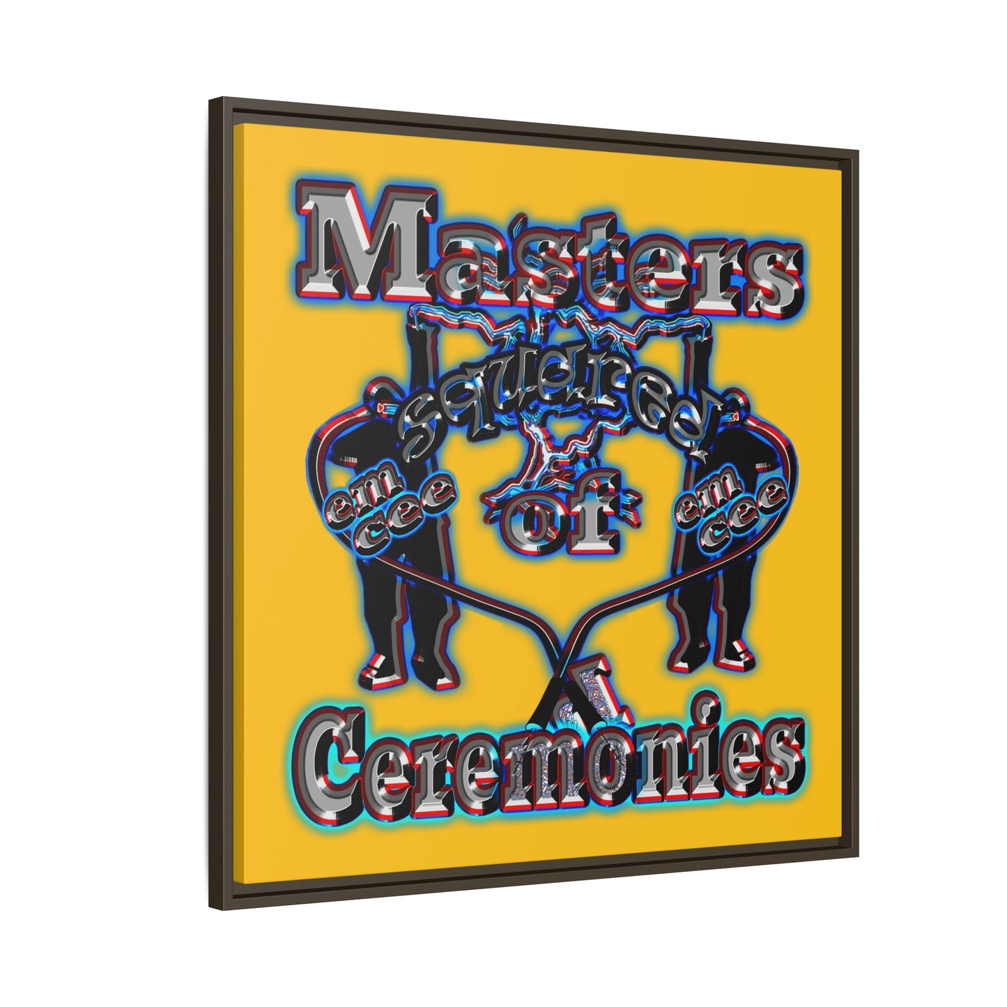 em cee squared - framed canvas art (yellow)