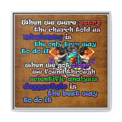 doggystyle - framed canvas art (brown papyrus)