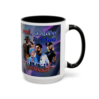 rw&b lives matter - Accent Mug (grey-pink wave)