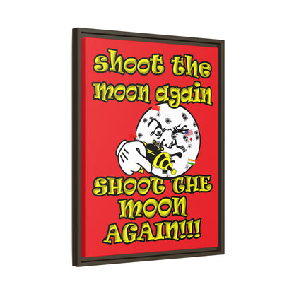 shoot the moon again - framed canvas art (red)