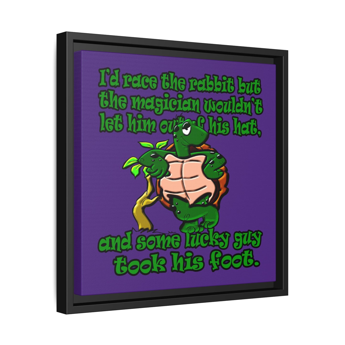 turtle race - framed canvas art (purple)