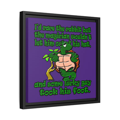 turtle race - framed canvas art (purple)