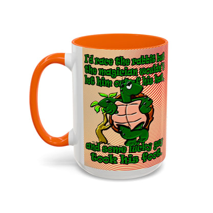 turtle race - Accent Mug (yellow-orange wave)