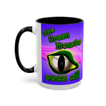 green monster - Accent Mug (purple-pink wave)