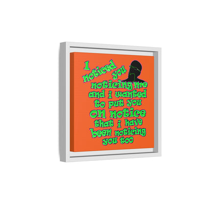 noticed you noticing - framed canvas art (orange)
