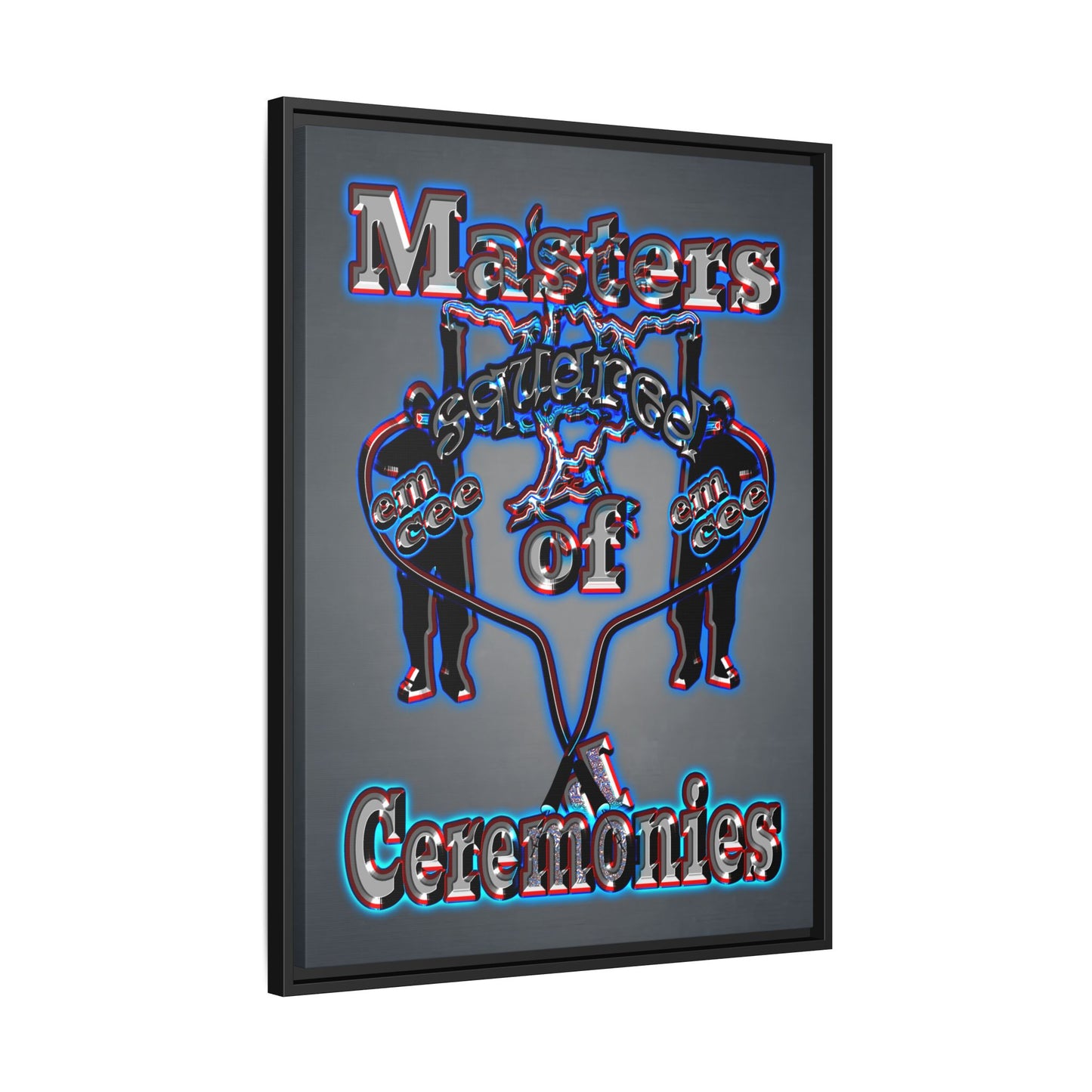 em cee squared - framed canvas art (grey-light grey)