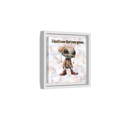 I don't care that your green - framed canvas art (white marble)