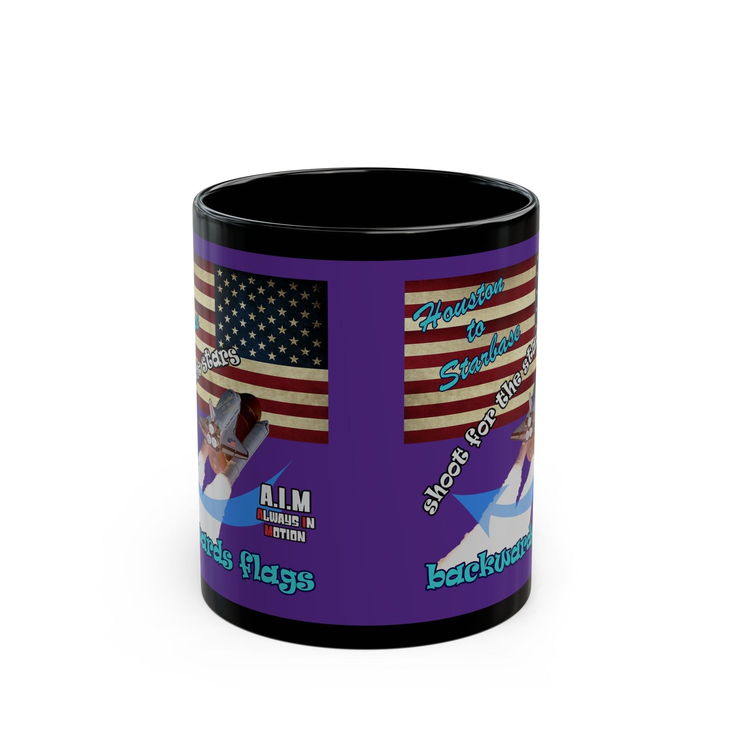 shoot for the stars - Black Mug (purple)