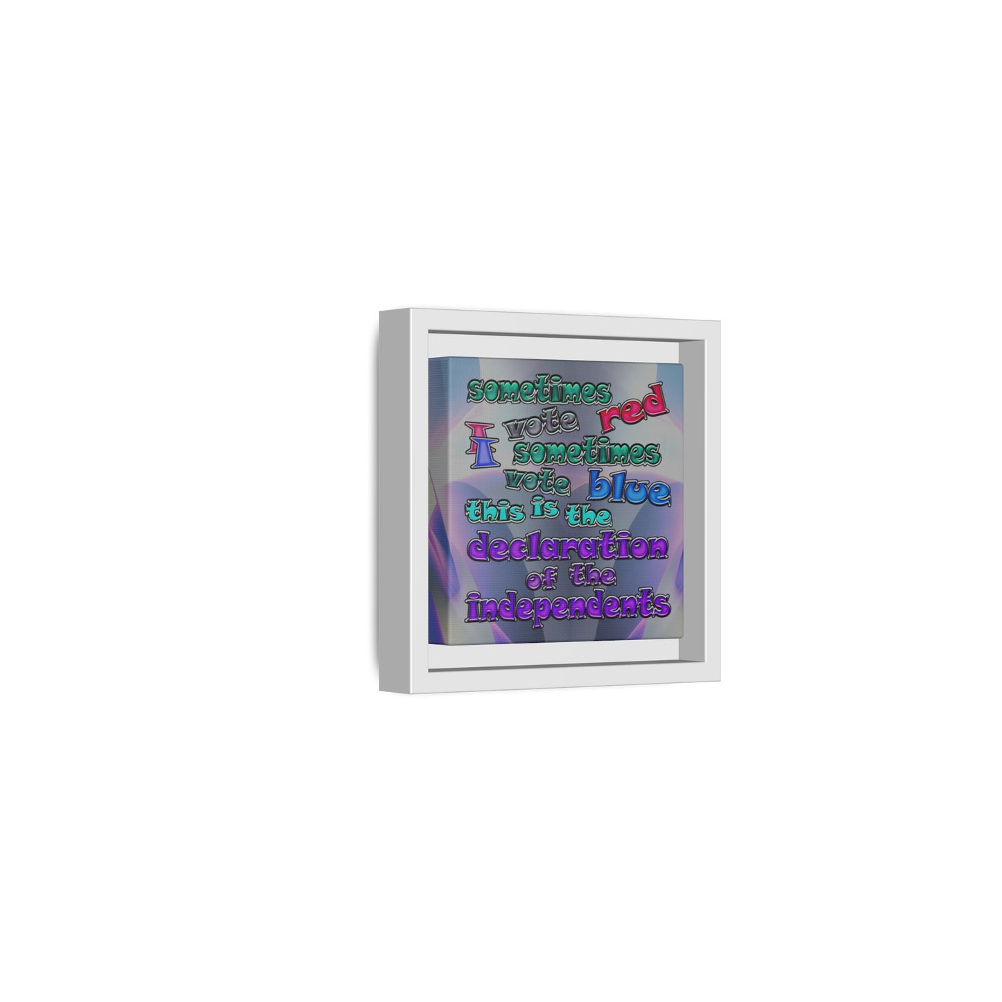 declaration of the independents - framed canvas art (grey-pink wave)